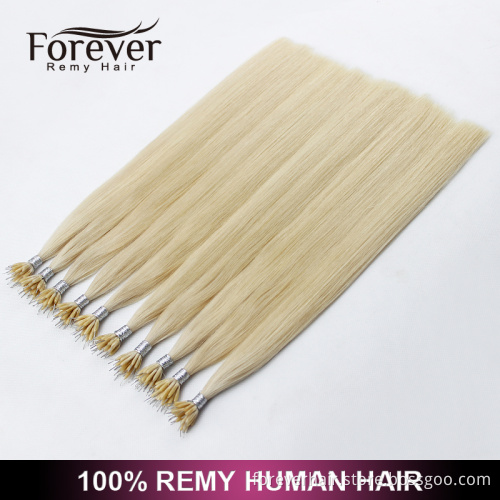 Forever professional christmas hair extension premium 100 human remy russian nano ring wholesale hair extension